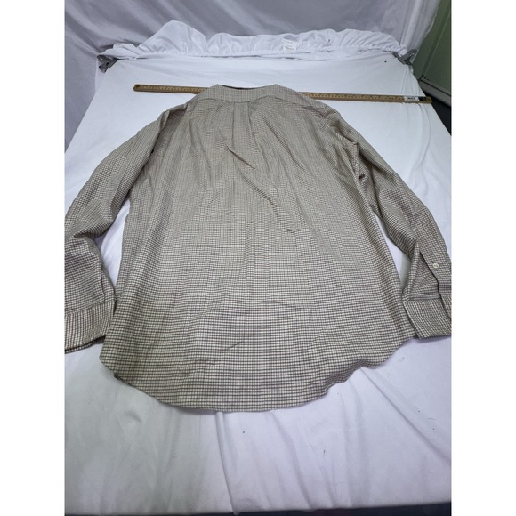 Ralph Lauren Shirt Mens  Large Brown Micro Grid Check Button Up Preppy Blue Pony - Picture 10 of 10